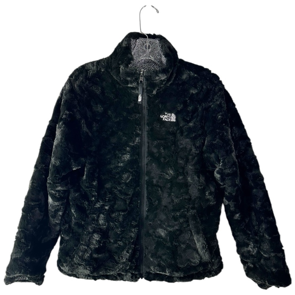 The North Face Mossbud Teddy Reversible Puff Black Jacket Size Girls XL - Picture 2 of 7